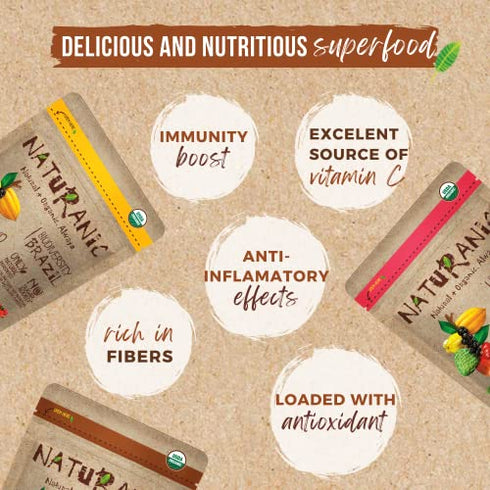 Naturanic Organic Freeze Dried fruit No Sugar Added -Natural Crunchy Freeze Dried Banana, Guava & Jabuticaba Mix -Freeze Dried Snacks Gluten Free, Vegan, Non-GMO, Variety , Pack of 3