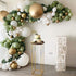 DIY Balloon Arch Kit Olive Green White Balloon Garland Kit-149pcs Avocado Green, White And Metallic Chrome Gold Balloons For Baby&Bridal Shower, Birthday Party, Wedding, Grad, Anniversary Party