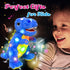 Cuteoy LED Musical T-Rex Blue Stuffed Dinosaur Light up Singing Plush Toy Adjustable Volume Lullaby Animated Soothe Birthday Gifts for Kids Toddlers, 12’’