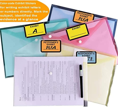 Legal Exhibit Stickers 1.65 X 1 Inches Fluorescent Exhibit Labels - Yellow Color-Coded Exhibit Labels Blank File Folder Labels Tabs for Offices Courts Legal Documents Report Dividers 300 Pcs