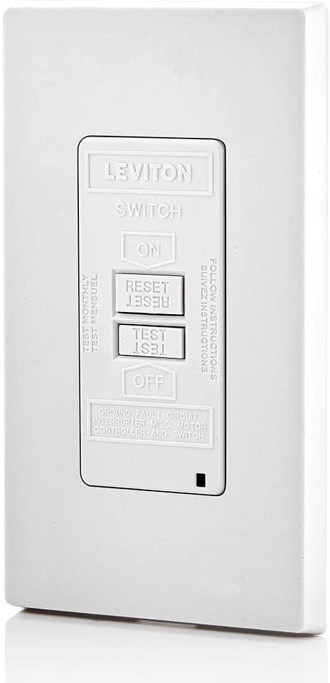 Leviton GFRBF-W Self-Test SmartlockPro Slim Blank Face GFCI Receptacle with LED Indicator, 20-Amp, White