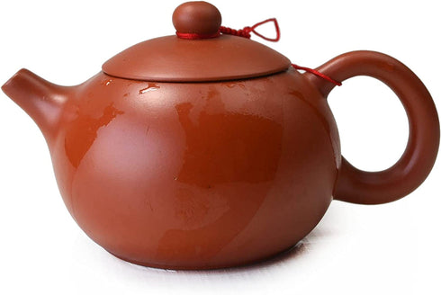 Teapot Chinese Yixing Clay Xishi Pot 7oz /200ml Zisha ZiNi Gongfu cha for Loose Tea (Red brown)