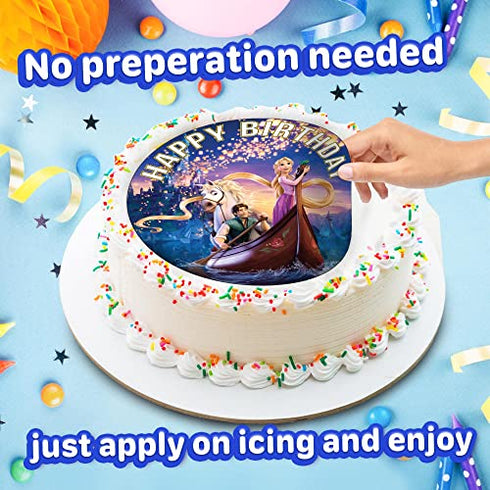 7.5 Inch Edible Cake Toppers Happy Choices (Tangled Rapunzel)