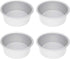 UPKOCH 4pcs Round Cake Pan 4 Inch Cake Pan Aluminum Alloy Removable Bottom Non Stick Bakeware for Baking Cooking Home Restaurant Kitchen