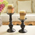Retro Iron Candle Holder Cylindrical Candle Holder Table Candle Holder for Wedding, Festival and Birthday Candlelight Dinner Decorative Light Home D©cor Ornament Wedding Table Ornament (2Pcs)