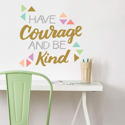 Paper Riot Co. Inspirational Wall Stickers "Have Courage and Be Kind" Positive Motivational Removable Adhesive Decals for Classroom Kids Room Nursery Bedroom Home Decor
