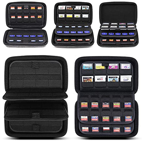 sisma 72 Games Organizer Compatible with Nintendo Game Cartridges, Fits 40 Switch Games and 32 DS 3DS Games, Game Card Holders Grey Storage Case