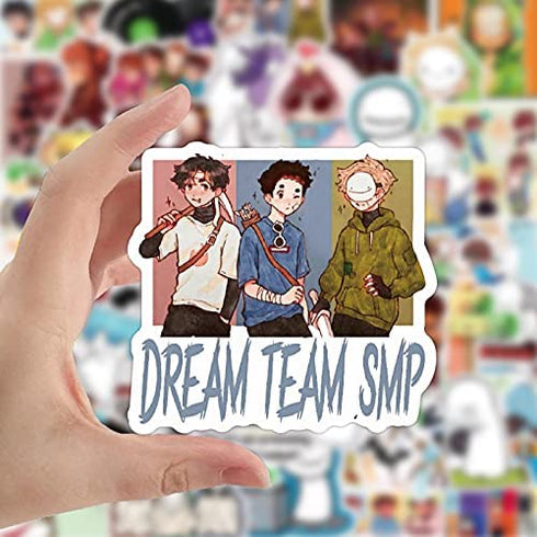 Dream SMP Sticker for Teen Skateboard, Cool Waterproof Game Decal for Kids Water Bottle, Laptop, Phone, Travel Case, Bike, Guitar 50pcs Pack