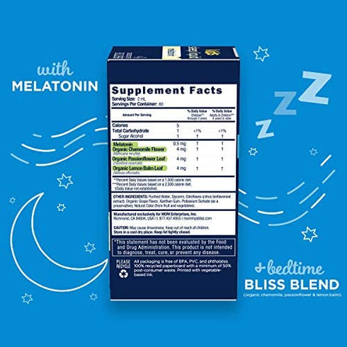 Mommy's Bliss Kids Sleep Liquid with Melatonin & Calming Herbs: Supports The Natural Sleep Process for Kids 3 Years & Up, Natural Grape Flavor, Sugar Free, 4 Fl Oz (60 Servings)