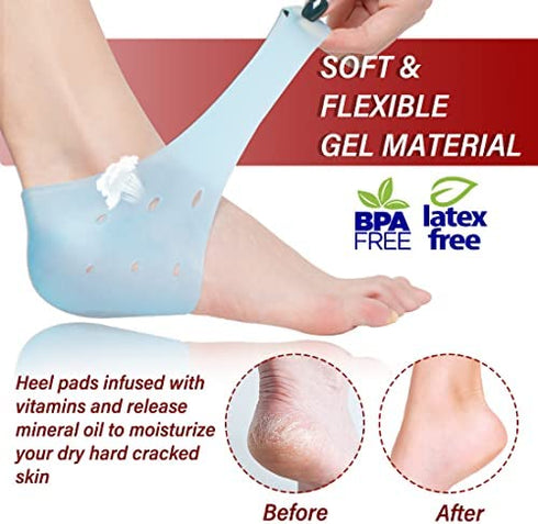 Heel Cups for Heel Pain,Heel Protectors, (3 Pairs Soft Gel?Plantar Fasciitis Relief and Heel Supports, Heel Sleeves Great for Heel Spurs , Heel Pain, Heal Dry Cracked Heels, Achilles Tendinitis