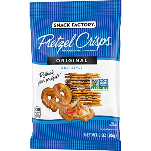 Snack Factory Pretzel Crisps, Original, On-the-Go Bag, 3 Oz