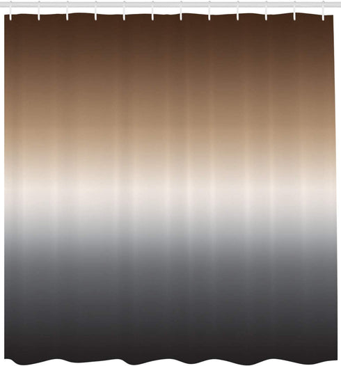 Ambesonne Ombre Shower Curtain, Pattern Color Transition Effect Abstract Modern Art Inspired Arrangement Gradient, Cloth Fabric Bathroom Decor Set with Hooks, 69" W x 70" L, Brown Grey