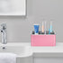 Toothbrush Holder with Draining Tray, Multi-Functional 5 Slots Aluminum Alloy Toothbrush Holder for Bathroom, Vanity Countertops and Office Desk (Rose Gold)