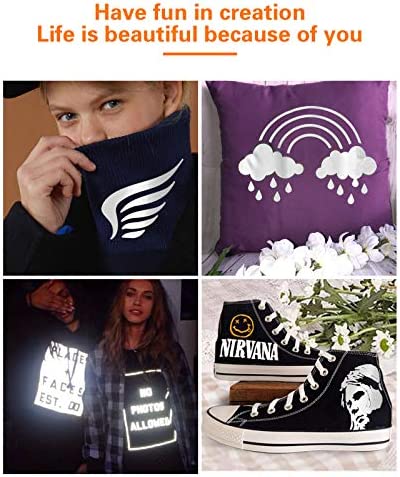 HTVRONT Reflective Heat Transfer Vinyl HTV Roll: 12"x10' Silver Iron On Vinyl Roll for T-Shirt (Light Grey)