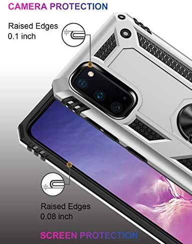 LUMARKE Samsung S20 Case,Pass 16ft Drop Test Military Grade Heavy Duty Cover with Magnetic Kickstand Compatible with Car Mount Holder,Protective Phone Case for Samsung Galaxy S20 Silver