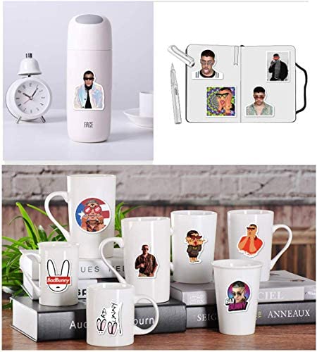 50PCS Pop Singer Bad Bunny Stickers for Laptop and Water Bottles,Waterproof Durable Trendy Vinyl Laptop Decal Stickers Pack for Teens, Water Bottles, Computer, Travel Case (Bad Bunny)