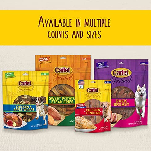 Cadet Gourmet Twists - Long Lasting Chewy Chicken and Duck Wrapped Natural Dog Treats