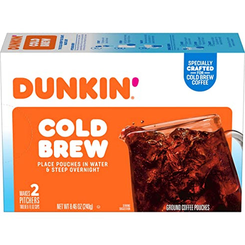 Dunkin' Cold Brew Ground Coffee Packs, 8.46 Ounce Bag