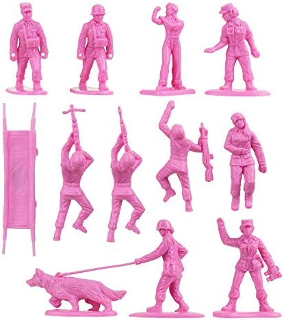 BMC Plastic Army Women - 36pc Pink Female Soldier Figures - Made in USA