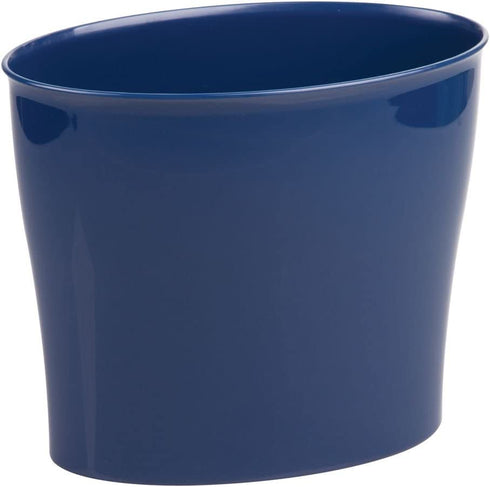 iDesign - 94034 Nuvo Plastic Waste Basket, Trash Can for Bathroom, Kitchen, Office, Bedroom, 11.5" x 6.78" x 10", Navy Blue