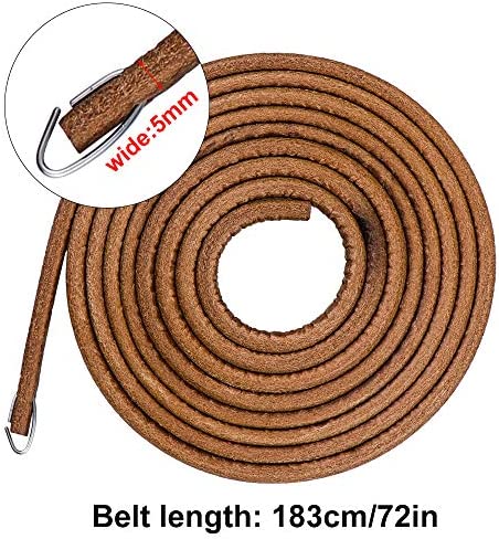 Homgaty 2 Piece Treadle Sewing Machine Belt, 183cm 3/16" Replacement Leather Belt Treadle Parts with Hooks,Sewing Bobbins,Needle Threader, Needles,Scissors Compatible with Singer/Jones Sewing Machine