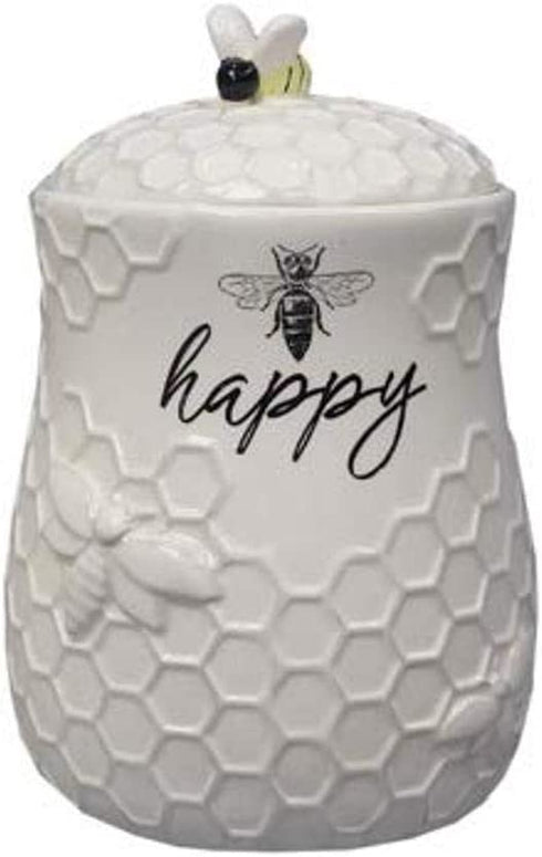 Young's Inc. Ceramic Bee Cookie Jar - 5" W x 5" D x 7" H - Cookie Jars for Kitchen Counter - Tea Canister