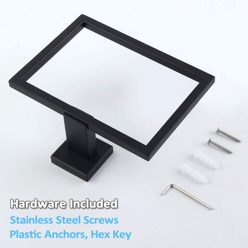 Towel Holder Matte Black, Angle Simple Stainless Steel Bathroom Hand Towel Rack, Square Towel Ring for Wall, 7.09-Inch
