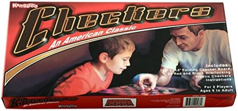Kangaroo - Checkers Board Game - Multiplayers Mind Blowing Strategy Board Games - Portable Educational Travel Paper Checkers - Includes Large Board w/ 24 Checkers (12 Red and 12- Black) 15x15 Inches