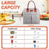 EASYFUN Lunch Bag for Women & Men, Large Insulated Lunch Box Cooler Tote Bags, Adult Reusable Lunch Boxes with Water Resistant for Work, School, Travel and Picnic (Grey)