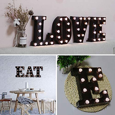 Obrecis LED Black Alphabet Marquee Letters Sign Light Up Marquee Number Letter Lights Sign with Diamond Bulb for Night Light Home Bar Christmas Lamp Birthday Party Wedding Decoration B