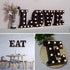 Obrecis LED Black Alphabet Marquee Letters Sign Light Up Marquee Number Letter Lights Sign with Diamond Bulb for Night Light Home Bar Christmas Lamp Birthday Party Wedding Decoration B