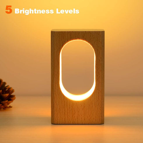 LONRISWAY LED Wood Desk Lamp, Bedroom Bedside Night Light, Dimmable Led Lighting, Creative Home Decor Table lamp, Unique House warmging Gift