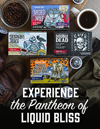 Raven’s Brew Coffee High Caffeine Dark Roast K-Cup Compatible Single Serve Pods — Double Dead 12ct