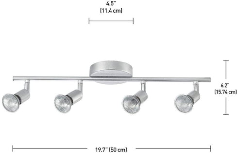 Globe Electric 58932 Payton Collection 4 Bar Track Light, Matte Silver