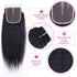 20 Inch Kinky Straight 4x4 Lace Closure 130% Density Brazilian Human Hair 9A Unprocessed Yaki Straight Virgin Hair Lace Front Closure No Bleached Knots Natural Color
