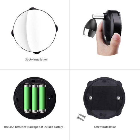 LEASTYLE Wireless Spotlight Battery Operated Spot Light Up Lights Indoor Mini Accent Lights Dimmable Art Lights LED Spotlights with Remote Stick on Anywhere Rotatable Wall Light ( RGB 2 Pack )