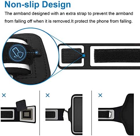 Galaxy S22+, S21 FE, S20 FE Armband, BUMOVE Gym Running Workouts Sports Cell Phone Arm Band for Samsung Galaxy S20 Plus/S21 Plus/S22 Plus, S20 FE/S21 FE 5G with Key Holder (Black)