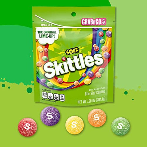 SKITTLES Sours Grab N Go, 7.2-Ounce Bag