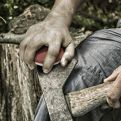 DDF IohEF Axe / Hatchet Sharpening Stone 180/320 Grit, Professional Whetstone & Tool Sharpener, Axe Sharpener with Portable Bag