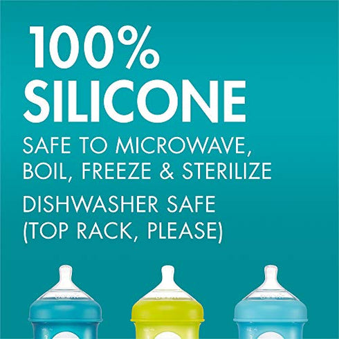 Boon, NURSH Reusable Silicone Replacement Pouch, Air-Free Feeding, Birth and up, 4 Ounce (Pack of 3)