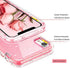 GUAGUA iPhone XR Case, Pink Glitter Bling Crystal Clear Shiny Cover for Girls Women Three Layer Hybrid Hard PC Soft TPU Bumper Shockproof Protective Phone Case for iPhone XR 6.1-inch 2018 Pink