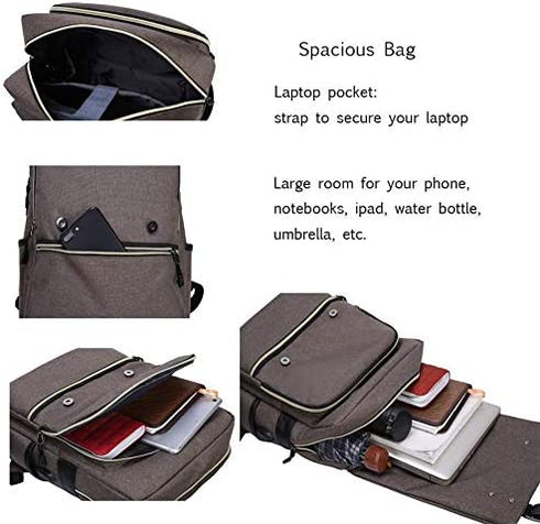 Ronyes Backpack Bookbag for Women and Men Laptop Backpack College School Bag with USB Charging Port Fits up to 15.6 Inch Laptop