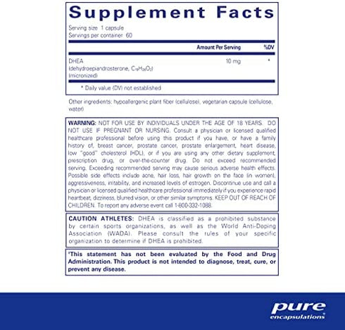 Pure Encapsulations DHEA 10 mg | Supplement for Immune Support, and Hormone Balance* | 60 Capsules