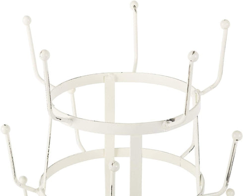 DII Metal Kitchen Storage Collection 3-Tier Mug Tree Stand, 9.5x12.75", Antique White