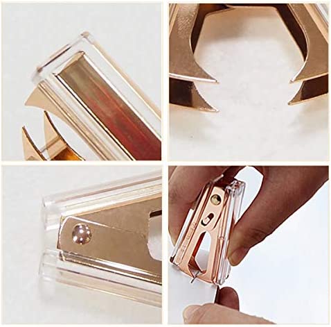 Rose Gold Desk Accessories Set - Scissors, Staple Remover and 2 Letter Openers, Luxury Rose Gold Office Supplies & Desk Decorations