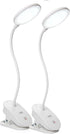 2 Pack Miady Clip on Lamp,Battery Powered Reading Lamp,Clip on Light for Bed Clip on Battery Light with 3 Brightness Level,USB Rechargeable, Reading Lamp