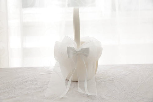 Flower Girl Basket Wedding Collection Traditional Ivory (Model 01-01)