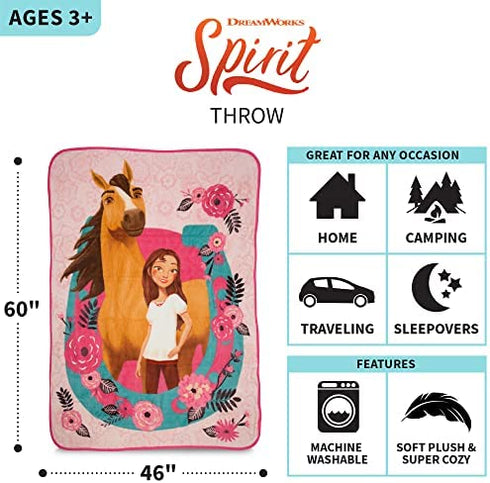 Franco Kids Bedding Super Soft Micro Raschel Throw, 46 in x 60 in, Spirit Riding Free