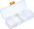BTSKY Clear Double Deck School Pencils Box- Stationery Box Adjustable Small Pencil Case Organizer Durable Plastic Pen Holder Box with 4 compartments for Small School Supplies Organization(5 Pack)