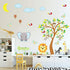 Supzone Jungle Animal Wall Stickers Monkey Tree Wall Decals Elephant Giraffe Zebra Vinyl Forest Animal Wall Stickers DIY Removable Home Decoration Baby Nursery Girl Boy Kids Room Wall Decor